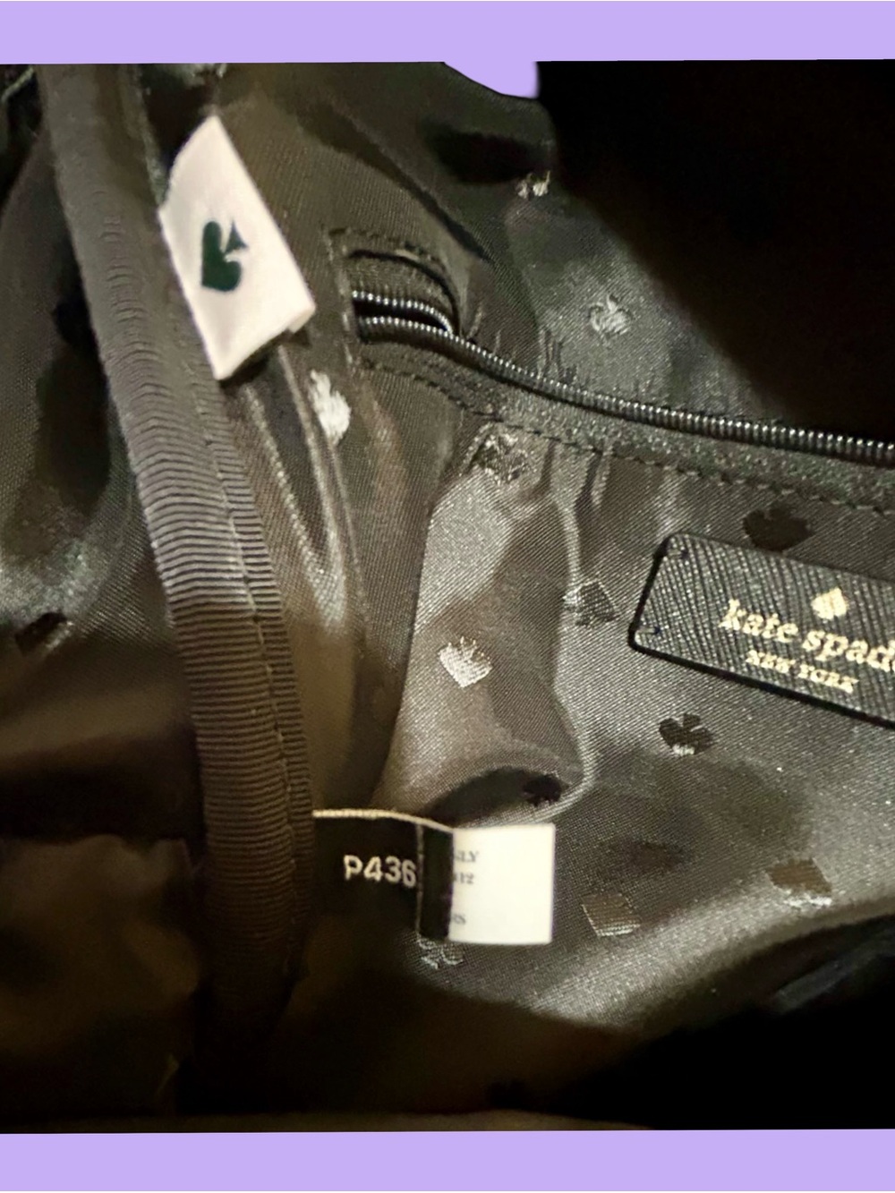 NWT KATE SPADE QUILTED BACKPACK,DIAMOND PATTERN, w/GOLD TONE HARDWARE.ADJUSTABLE - Picture 8 of 16